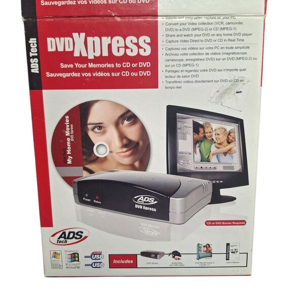 ADS Tech DVD Xpress VHS Video Home Movie Conversion USB Camcorder Memory Keeper - Picture 4 of 14